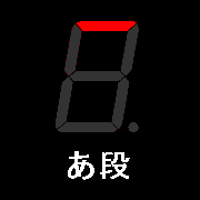 7セグ表示装置上で50音を表す仕組みの説明画像